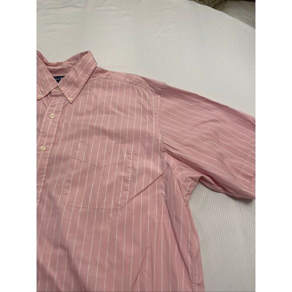 Ralph Lauren Classic Fit Men’s Pink White Stripe Button Up Shirt Size XL - Picture 2 of 6